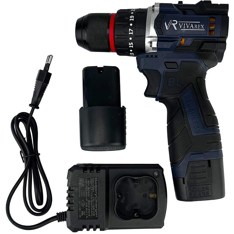 دریل چکشی شارژی 16.8v براشلس ویوارکس VR1610I-BL